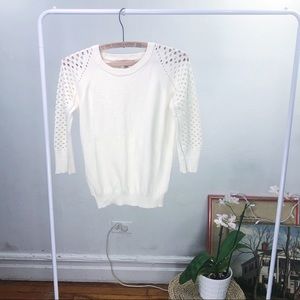 Philosophy Cream Perforated Sweater - Small